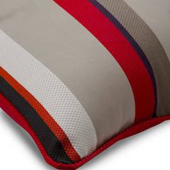 Stripe My Life - Red Silk Throw Pillow Cover