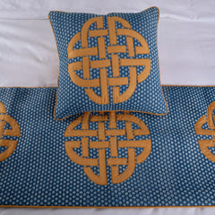 Denim Love - Cotton Blue Decorative Bed Runner and Pillow Cover