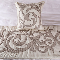 Pretty Dainty - Ivory & Beige Linen Decorative Bed Runner and Pillow Cover