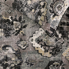 Paved Damask - Black & Grey Velvet Decorative Bed Runner and Pillow Cover