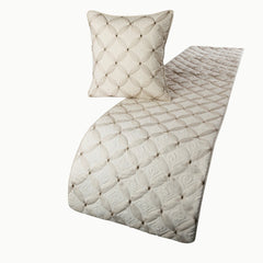 Tender Love - Linen White Decorative Bed Runner and Pillow Cover