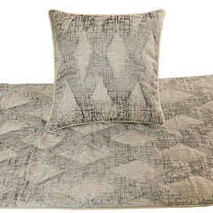 Graphitti Grey - Jacquard Grey Decorative Bed Runner and Pillow Cover