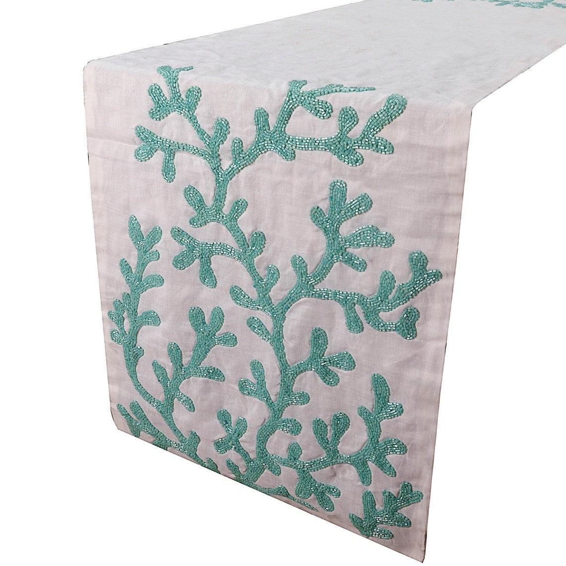 Beach Coral - Silk Ivory Decorative Table Runner