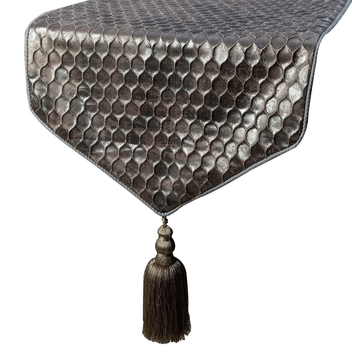 Hive Wave - Silver Satin Decorative Table Runner