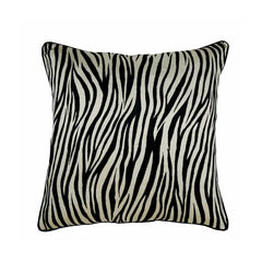 Zebra Crossing - Black N White Velvet Throw Pillow Cover