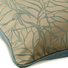 Morning Currents - Blue Jacquard Silk Throw Pillow Cover