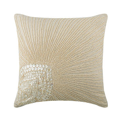 Peacock Grace - Aqua Blue Art Silk Throw Pillow Cover