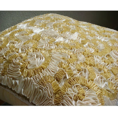 Magnificent Awe - Gold & Ivory Art Silk Decorative Euro Sham