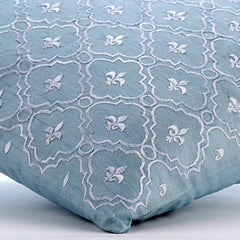 French Nautical - Light Blue Art Silk Throw Pillow Cover