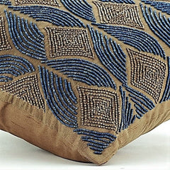 Moroccan Blue Beaded Decorative Euro Sham