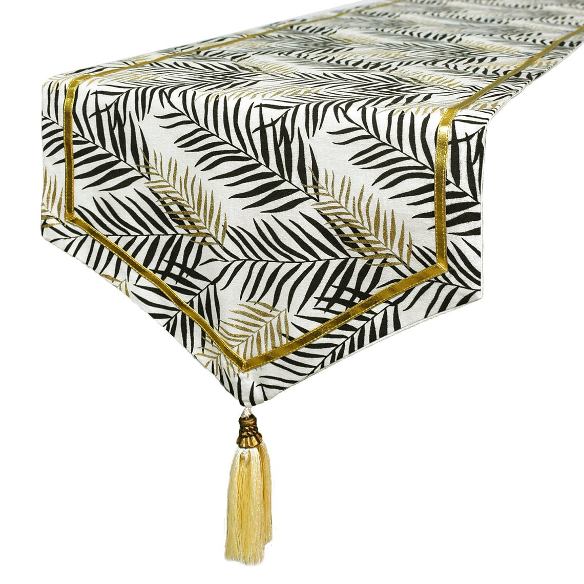 Panra - Black Cotton Decorative Table Runner