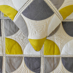 Geo Fusion - Cotton Yellow & Grey Decorative Bed Runner and Pillow Cover