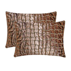 Roar & Ripple - Brown Velvet Lumbar Pillow Cover