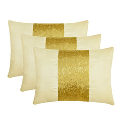 Glittering Gold - Gold Art Silk Lumbar Pillow Cover