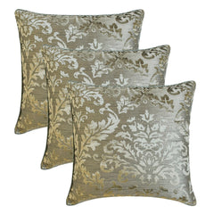 Damask Frost - Silver Burnout Velvet Throw Pillow Cover