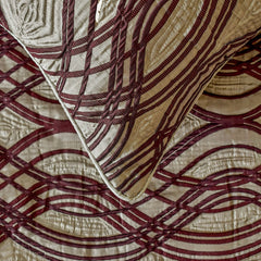 Brown Swirls - Satin Brown Decorative Bed Runner and Pillow Cover