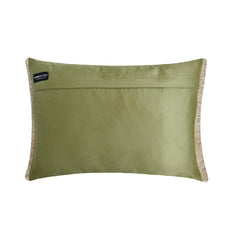 Lush Green Jute - Green Jute Lumbar Pillow Cover