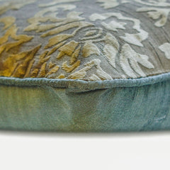 Damask Frost - Silver Burnout Velvet Throw Pillow Cover