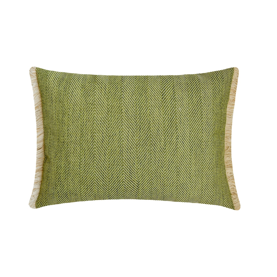 Lush Green Jute Lumbar Pillow Cover