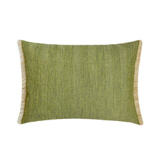 Lush Green Jute Lumbar Pillow Cover