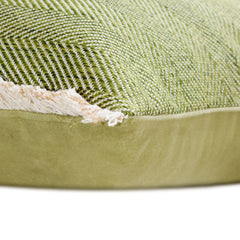 Lush Green Jute - Green Jute Lumbar Pillow Cover