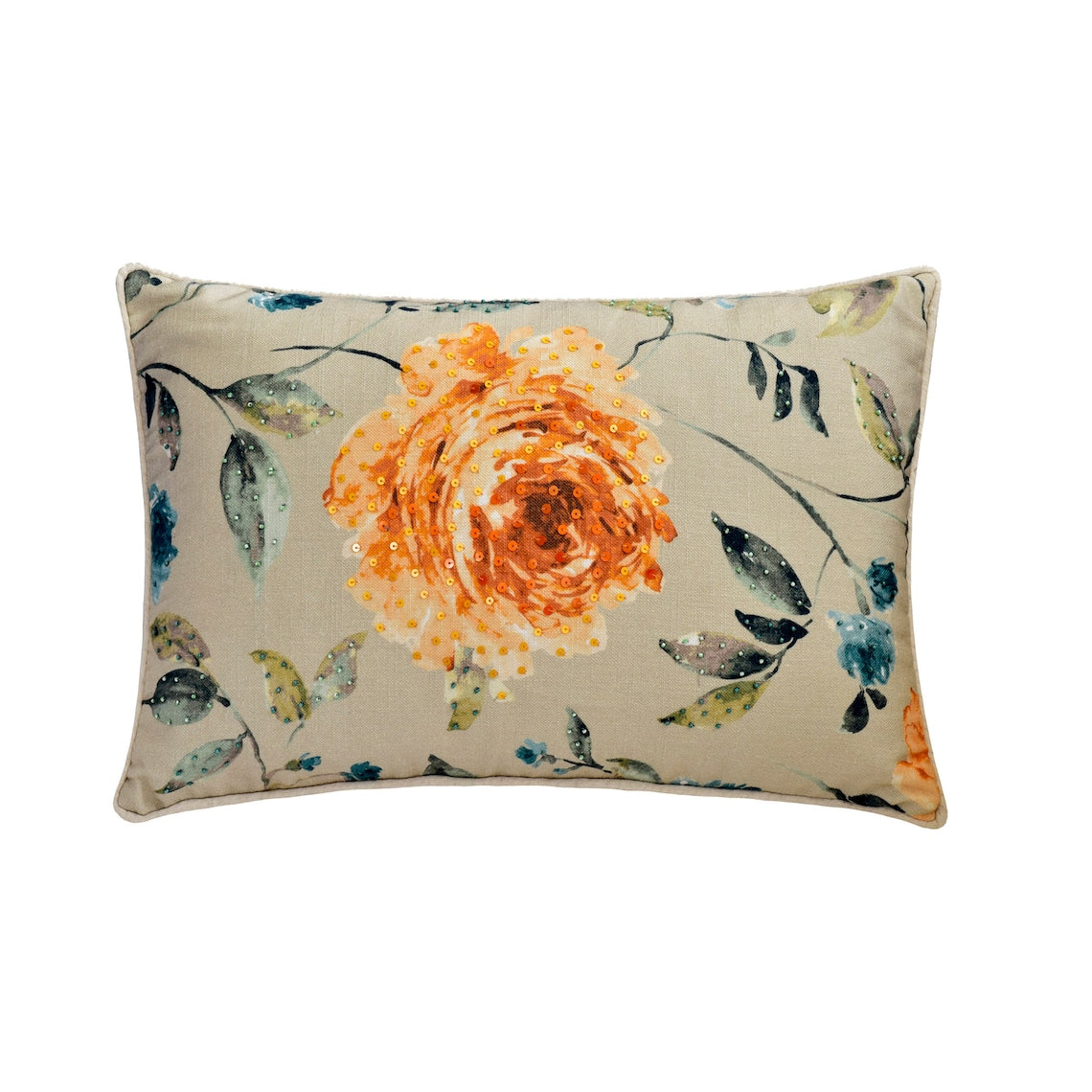 Citrus Rose Lumbar Pillow Cover