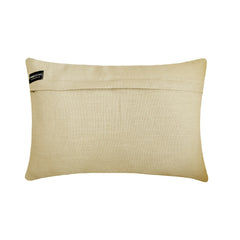 June Beige - Beige Linen & Jute Lumbar Pillow Cover