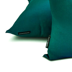 Peacock Green Luxury - Peacock Green Silk Throw Pillow Cover Pack of 2