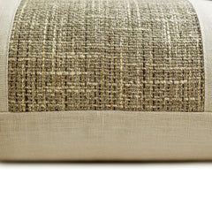 June Beige - Beige Linen & Jute Lumbar Pillow Cover