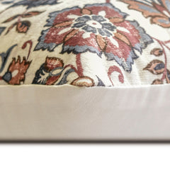Amina - Blue & Red Velvet Lumbar Pillow Cover