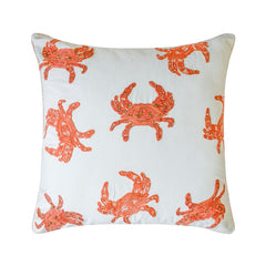 Crab Claw - Coral Cotton Throw Pillow Cover