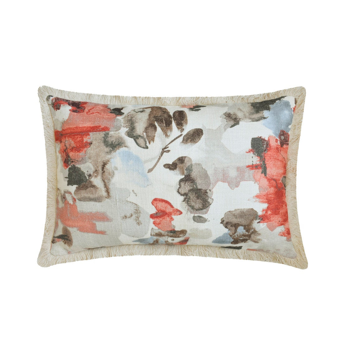Brushstroke Florals Lumbar Pillow Cover
