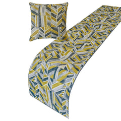 Abstract Array - Cotton Chartreuse Decorative Bed Runner and Pillow Cover