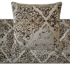 Mabel Gray - Velvet Gray Decorative Bed Runner and Pillow Cover