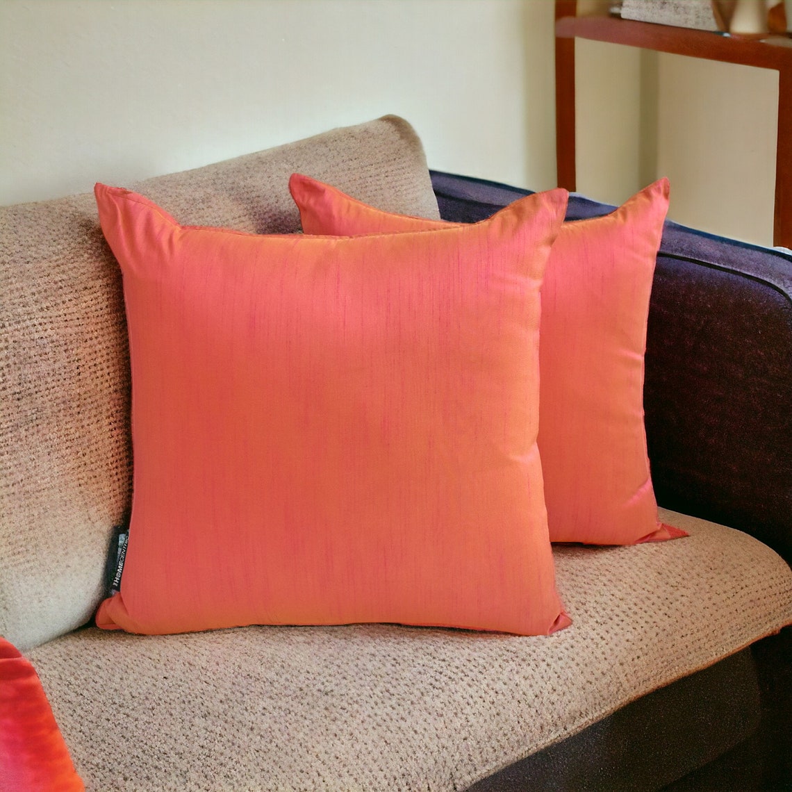 Pink Yellow Luxury Throw Pillow Cover
