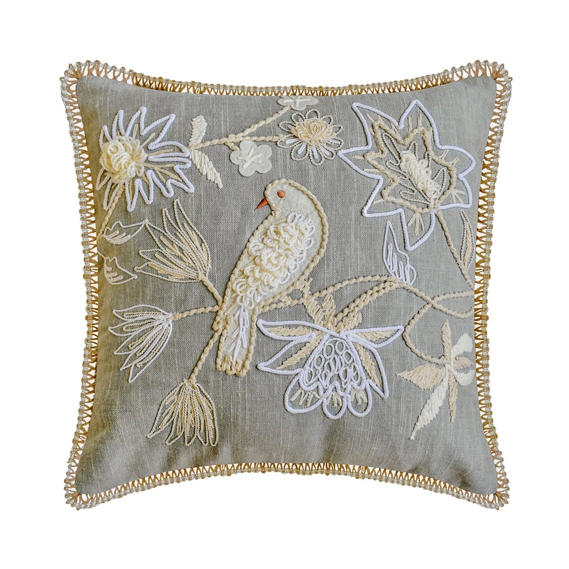 Ava Gray Throw Pillow Cover