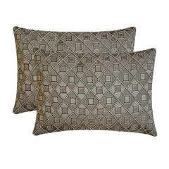 Interface - Brown Jacquard Lumbar Pillow Cover