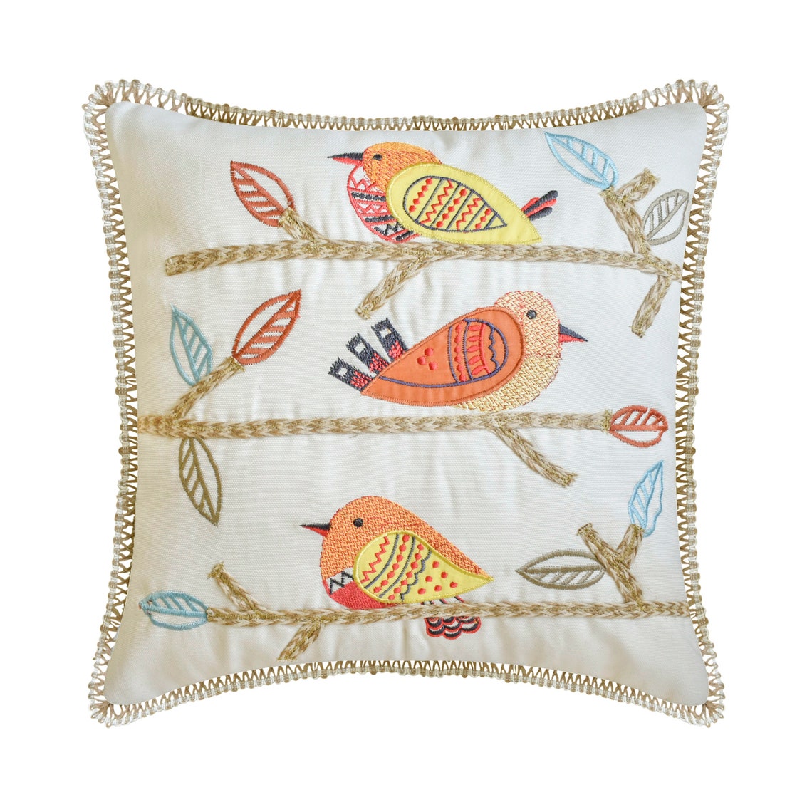 Feathered Whispers Throw Pillow Cover
