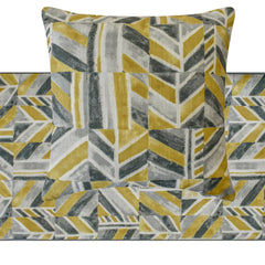Abstract Array - Cotton Chartreuse Decorative Bed Runner and Pillow Cover