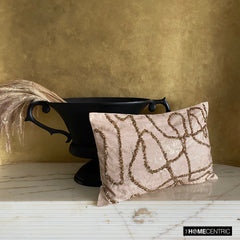 Astral Glow Gold - Gold Jacquard Lumbar Pillow Cover