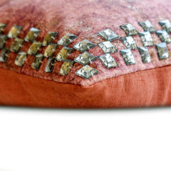 Crystal Rust - Rust Velvet Lumbar Pillow Cover