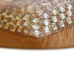 Crystal Antique - Gold Velvet Lumbar Pillow Cover