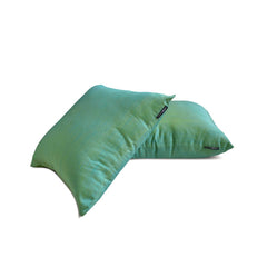 Aqua Yellow Luxury - Aqua Art Silk Throw Pillow Cover Pack of 2