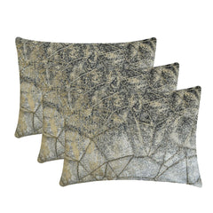 Glimmer Shards - Silver Velvet Lumbar Pillow Cover