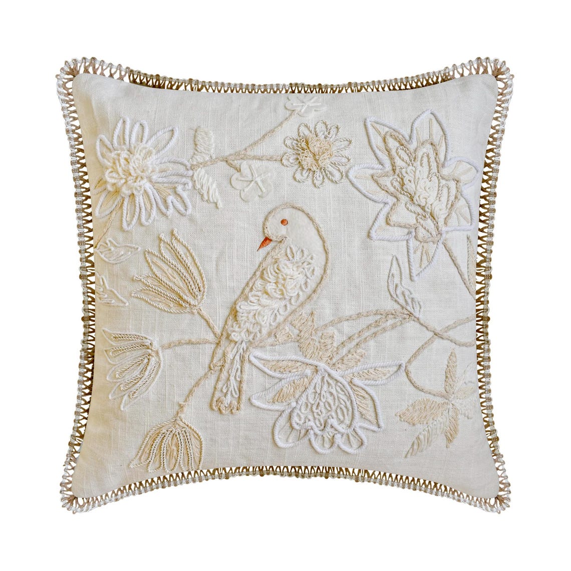 Ava White Throw Pillow Cover