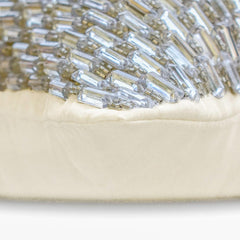 Diamond Brilliance - Silver & Clear Art Silk Throw Pillow Cover