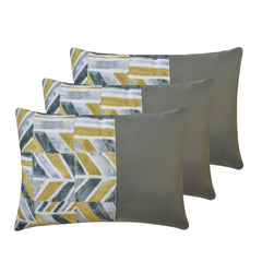 Playful Patch - Chartreuse Green Cotton & Faux Leather Lumbar Pillow Cover