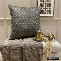 Nour Charcoal - Charcoal Velvet Throw Pillow Cover