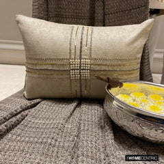 Zarae - Gold Jacquard Lumbar Pillow Cover