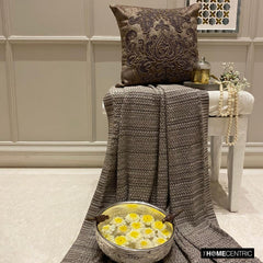 Aureate Brown Throw Pillow Cover
